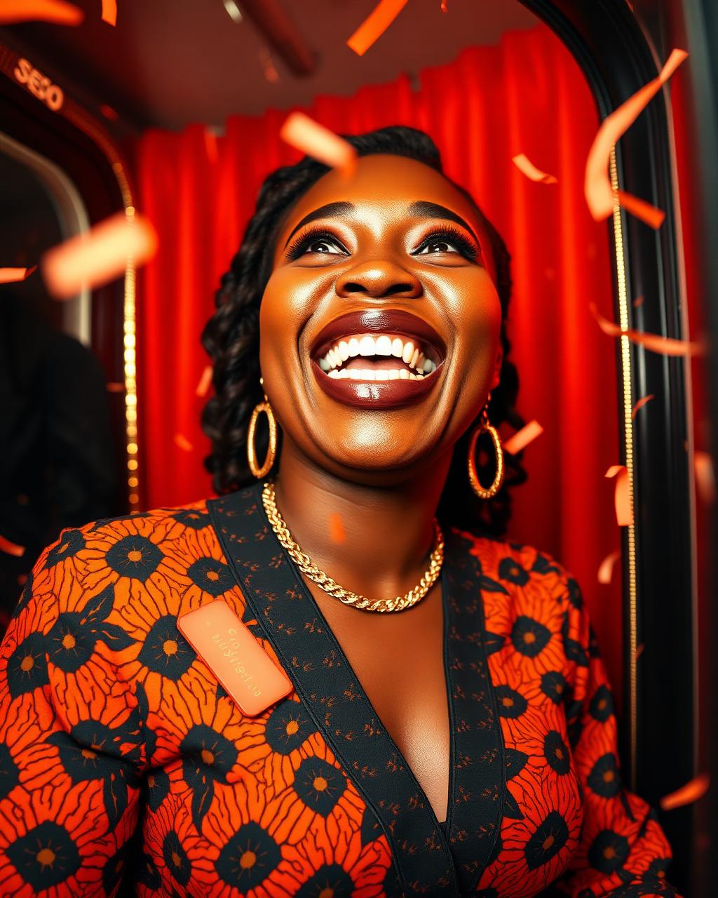 Guest laughing inside an Oblee photobooth