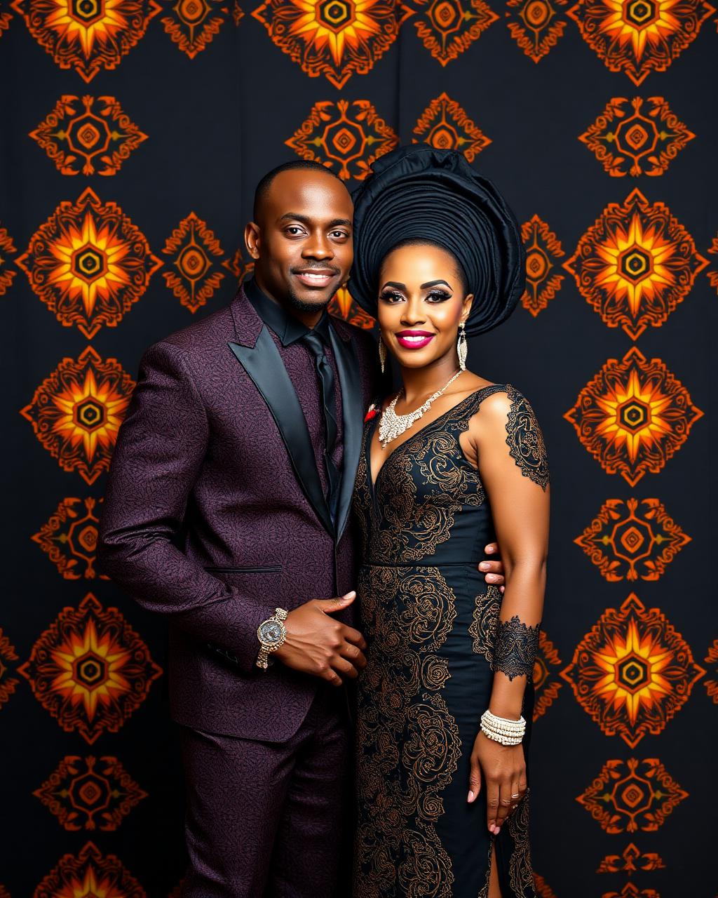 Couple in royal African attire